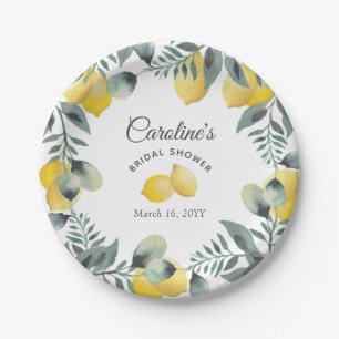 Assiettes En Carton Baby Shower Bohème Fleurs Citronnés Campagne Moder