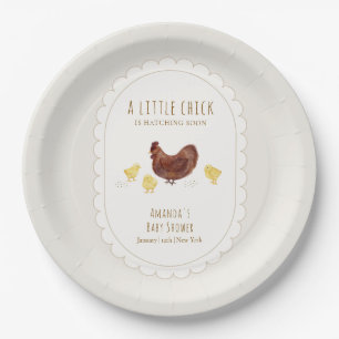 Assiettes En Carton Baby Shower Bohème Minimaliste Neutre de Ferme de 
