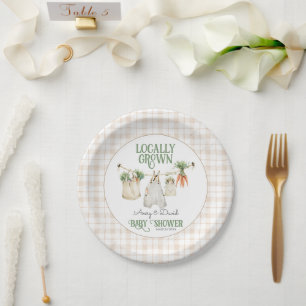 Assiettes En Carton Baby shower Boho du marché des fermiers cultivés l