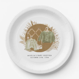 Assiettes En Carton Baby shower Boho Florals