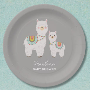 Assiettes En Carton Baby shower boho llama
