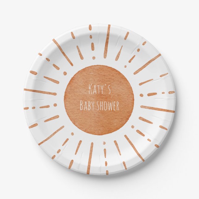 Assiettes En Carton Baby shower Boho Sun (Devant)