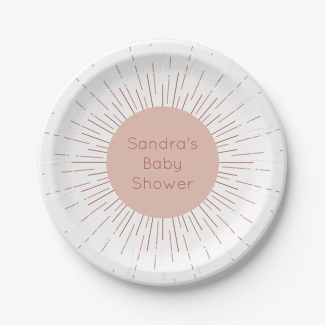 Assiettes En Carton Baby shower Boho Sun (Devant)