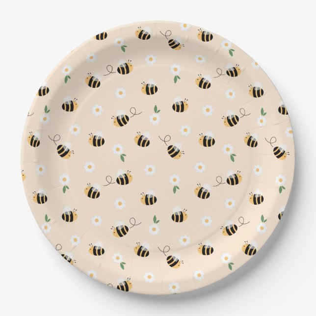 Assiettes En Carton Baby shower Bumblebee (Devant)