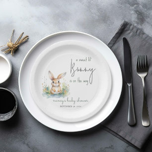 Assiettes En Carton Baby shower Bunny mignon
