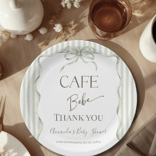 Assiettes En Carton Baby Shower Café Bebe Arc-en-ciel Rétro Neutre