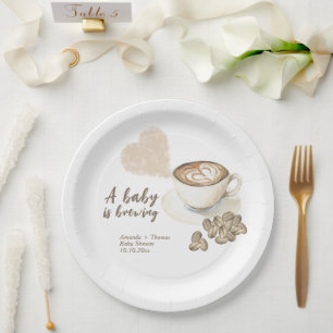 Assiettes En Carton Baby shower café en préparation