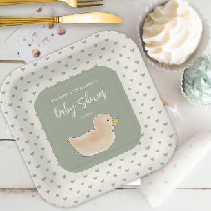 Assiettes En Carton Baby shower Canard Dots Coeur Couples mignonnes Fi