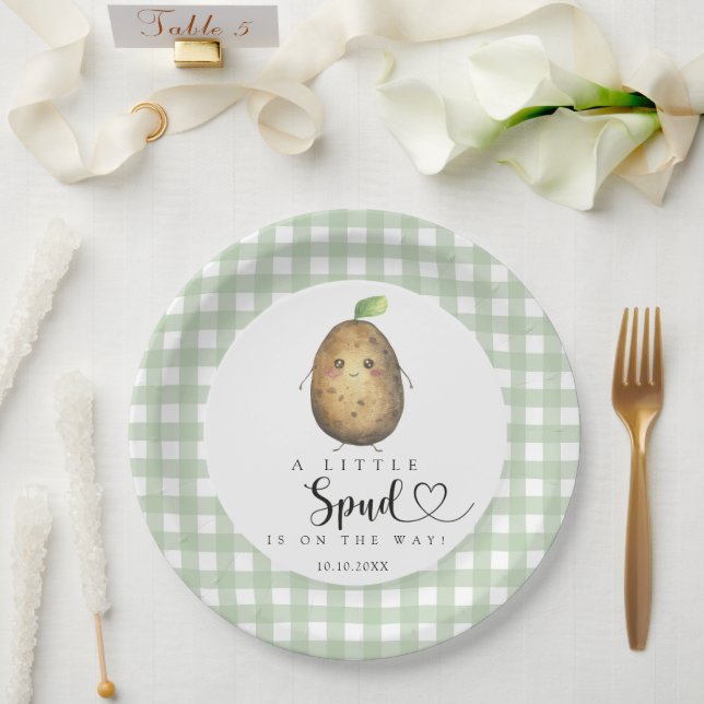 Assiettes En Carton Baby shower Cartoon Spud (Mariage)