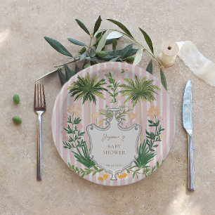 Assiettes En Carton Baby shower Chic Retro Palm Springs