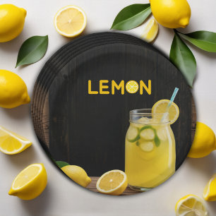 Assiettes En Carton Baby shower citron rustique