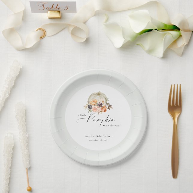 Assiettes En Carton Baby shower Citrouille de la Terre d'automne (Mariage)