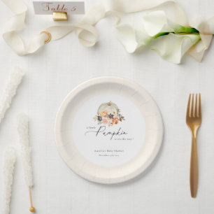 Assiettes En Carton Baby shower Citrouille de la Terre d'automne