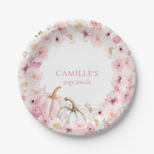 Assiettes En Carton Baby Shower Citrouille Rose