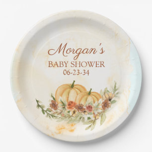 Assiettes En Carton Baby shower Citrouille Rustic Automne
