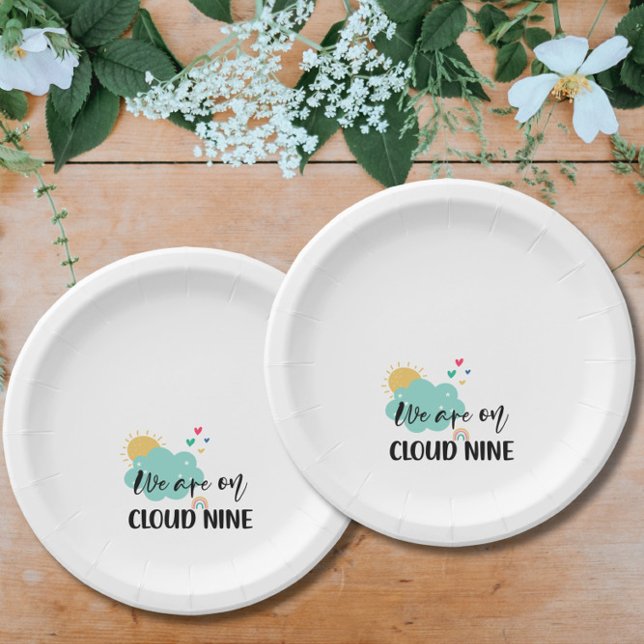 Assiettes En Carton Baby Shower Cloud Nine  (Créateur téléchargé)