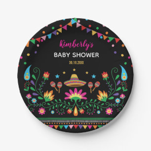 Assiettes En Carton Baby shower coloré de fiesta/anniversaire mexicai