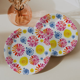 Assiettes En Carton Baby shower coloré Fiesta mexicaine