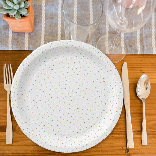 Assiettes En Carton Baby shower confetti multicolore
