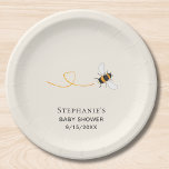 Assiettes En Carton Baby shower d'abeilles personnalisé<br><div class="desc">Cette plaque en papier Baby shower d'abeille présente une jolie aquarelle sur un arrière - plan crème pâle. Tout le texte est personnalisable. Pour modifier davantage, utilisez l'outil de conception pour modifier la police, la taille de police ou la couleur. Parce que nous créons notre oeuvre, vous ne trouverez pas...</div>