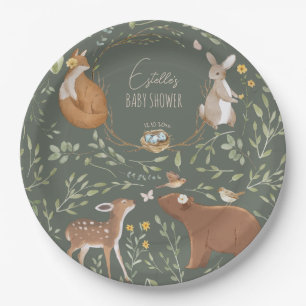 Assiettes En Carton Baby shower d'amis de la forêt