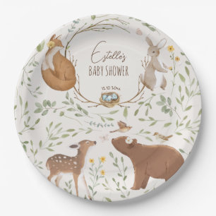 Assiettes En Carton Baby shower d'amis de la forêt
