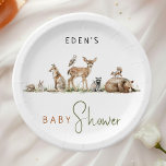 Assiettes En Carton Baby shower d'animaux de forêt simple<br><div class="desc">Présentez nos simples plaques en papier baby shower d'animaux en bois de forêt, parfait pour une célébration mignonne et fantaisiste! Doté d'un thème d'histoire de forêt aquarelle avec d'adorables créatures comme le renard, le lapin et le cerf, il est idéal pour une douche neutre pour les hommes. Ce design d'inspiration...</div>