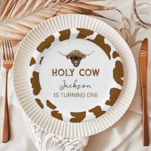 Assiettes En Carton Baby shower d'anniversaire de la vache Highland