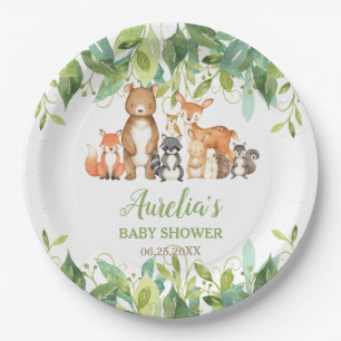 Assiettes En Carton Baby shower d'anniversaire des animaux des bois de