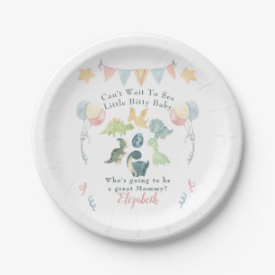 Assiettes En Carton Baby shower d'aquarelle Cute Dinosaur