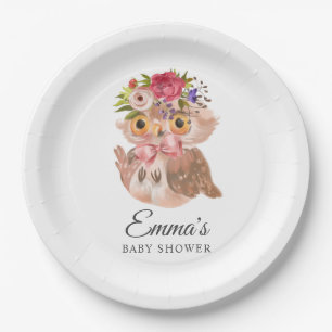 Assiettes En Carton Baby shower d'aquarelle rose Rose Gold