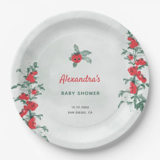 Assiettes En Carton Baby shower d'aquarelle rustique chic Little Tomat
