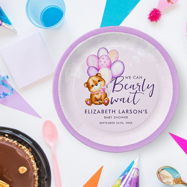 Assiettes En Carton Baby shower d'attente avant aquarelle (Créateur téléchargé)