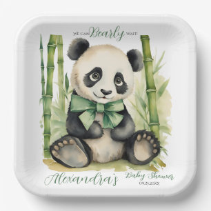Assiettes En Carton Baby shower d'attente de l'ours de Panda bébé