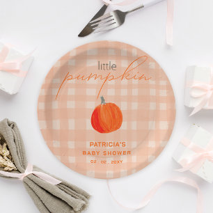 Assiettes En Carton Baby shower d'automne neutre pour le petit Citroui