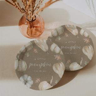 Assiettes En Carton Baby shower d'automne rustique des Citrouilles bla