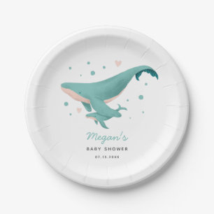 Assiettes En Carton Baby shower de baleines
