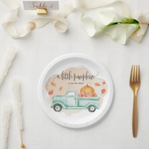 Assiettes En Carton Baby shower de camion de ferme Citrouille de Autom