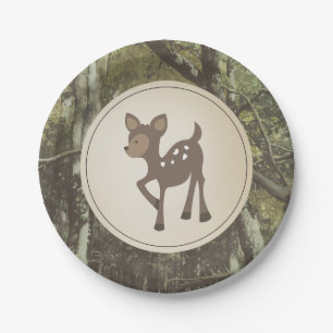 Assiettes En Carton Baby shower de camouflage de cerfs communs