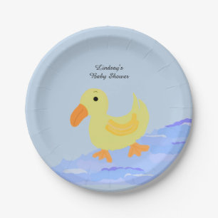 Assiettes En Carton Baby shower de canard jaune