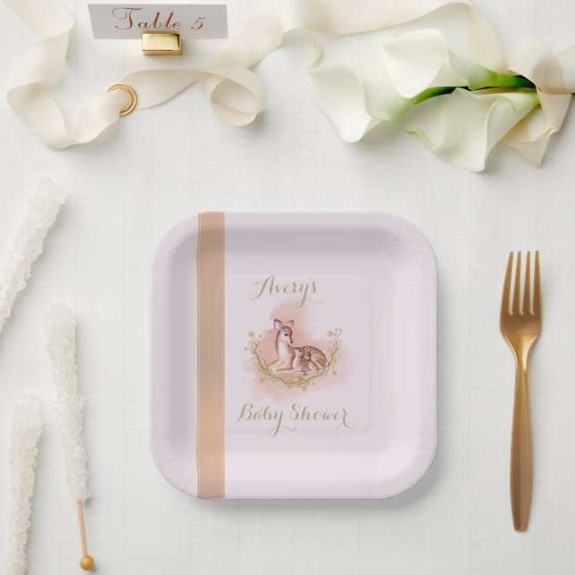 Assiettes En Carton Baby shower de cerfs de bois (Mariage)