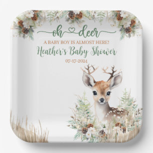 Assiettes En Carton Baby shower de cerfs de bois