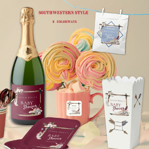 Assiettes En Carton Baby shower de Chambray du sud-ouest de Boho