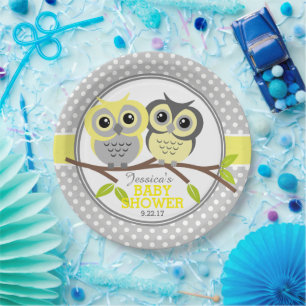 Assiettes En Carton Baby shower de Chouettes adorables