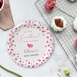 Assiettes En Carton Baby shower de coeur doux