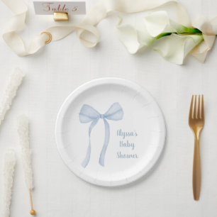 Assiettes En Carton Baby shower de coquette de la cave bleue