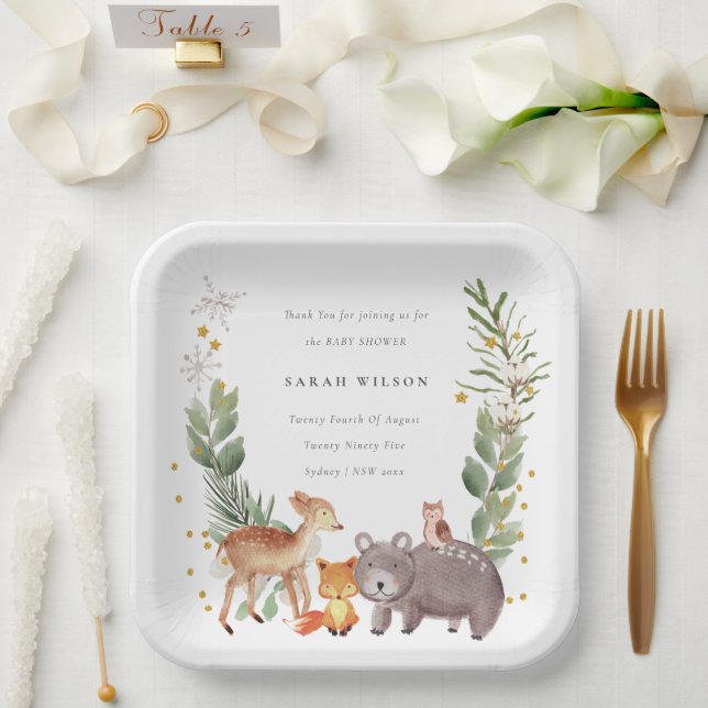 Assiettes En Carton Baby shower de courge feuillu mou en bois (Mariage)