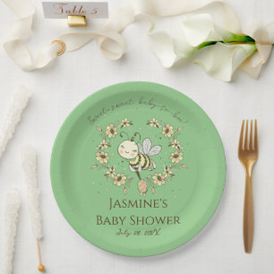 Assiettes En Carton Baby shower de couronne d'abeilles