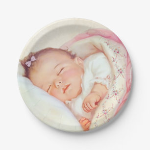 Assiettes En Carton Baby shower de cru de filles