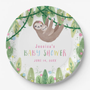Assiettes En Carton Baby shower de fille de paresse de maman et de